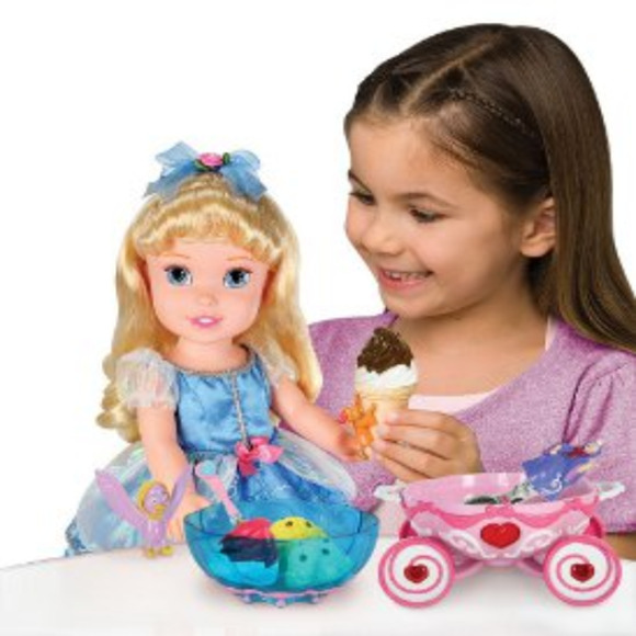 NEW Disney CINDERELLA 15" DOLL Play Set Ice Cream Party + Carriage Musical Toy + - Picture 2 of 11